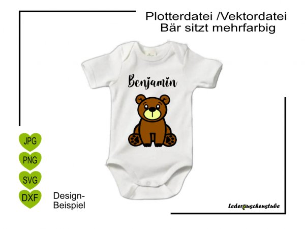 Bär sitzt Plotterdatei Vorschau – SVG zum Plotten